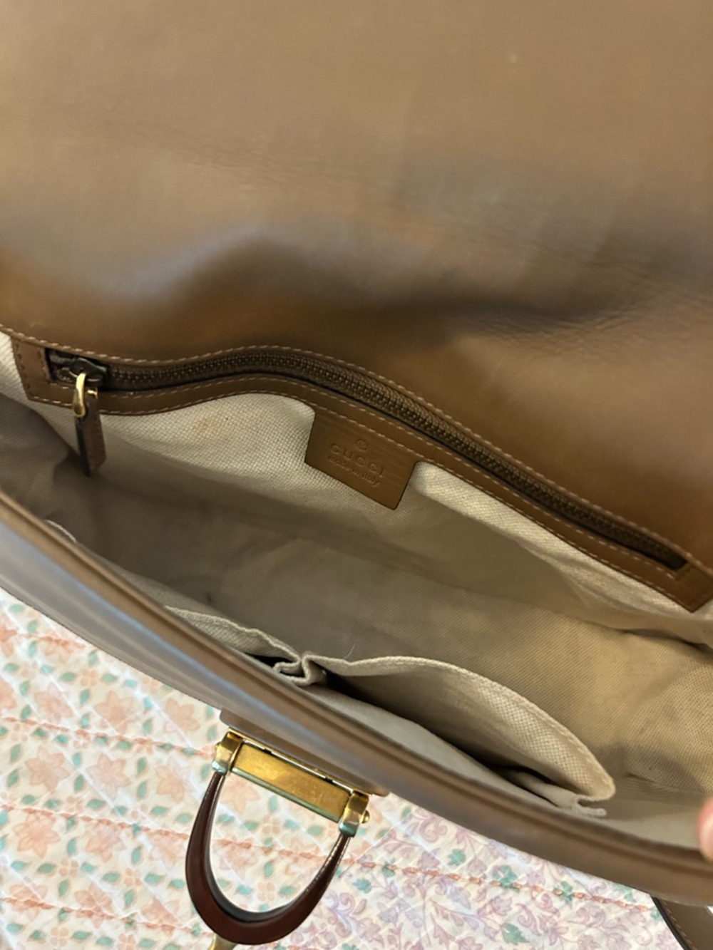 Gucci Derby Shoulder Bag in Cream Canvas and Brown Leather trim - Picture 11 of 17